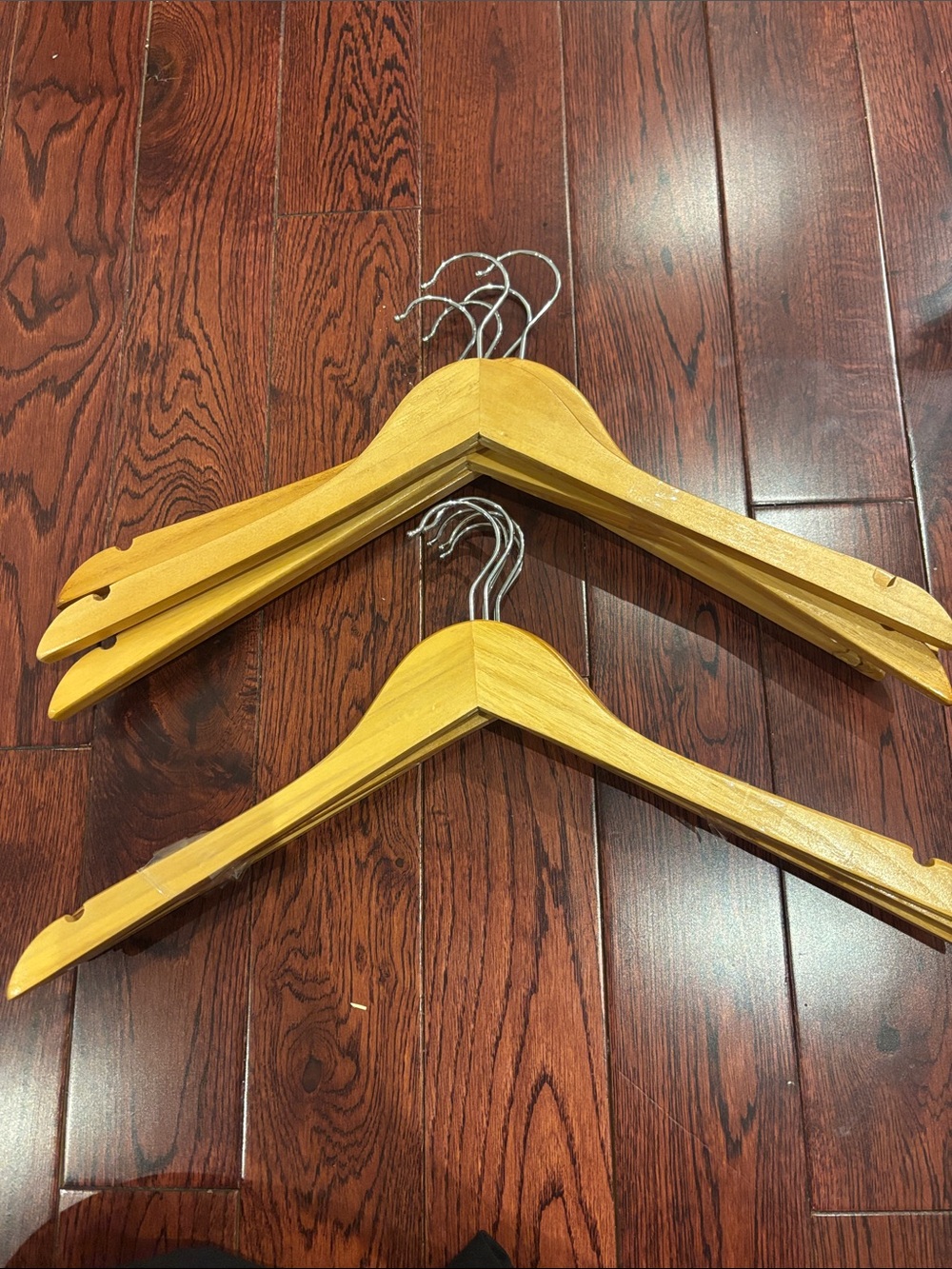 Wooden Clothing Hangers - Natural Light Wood- PACK OF 10